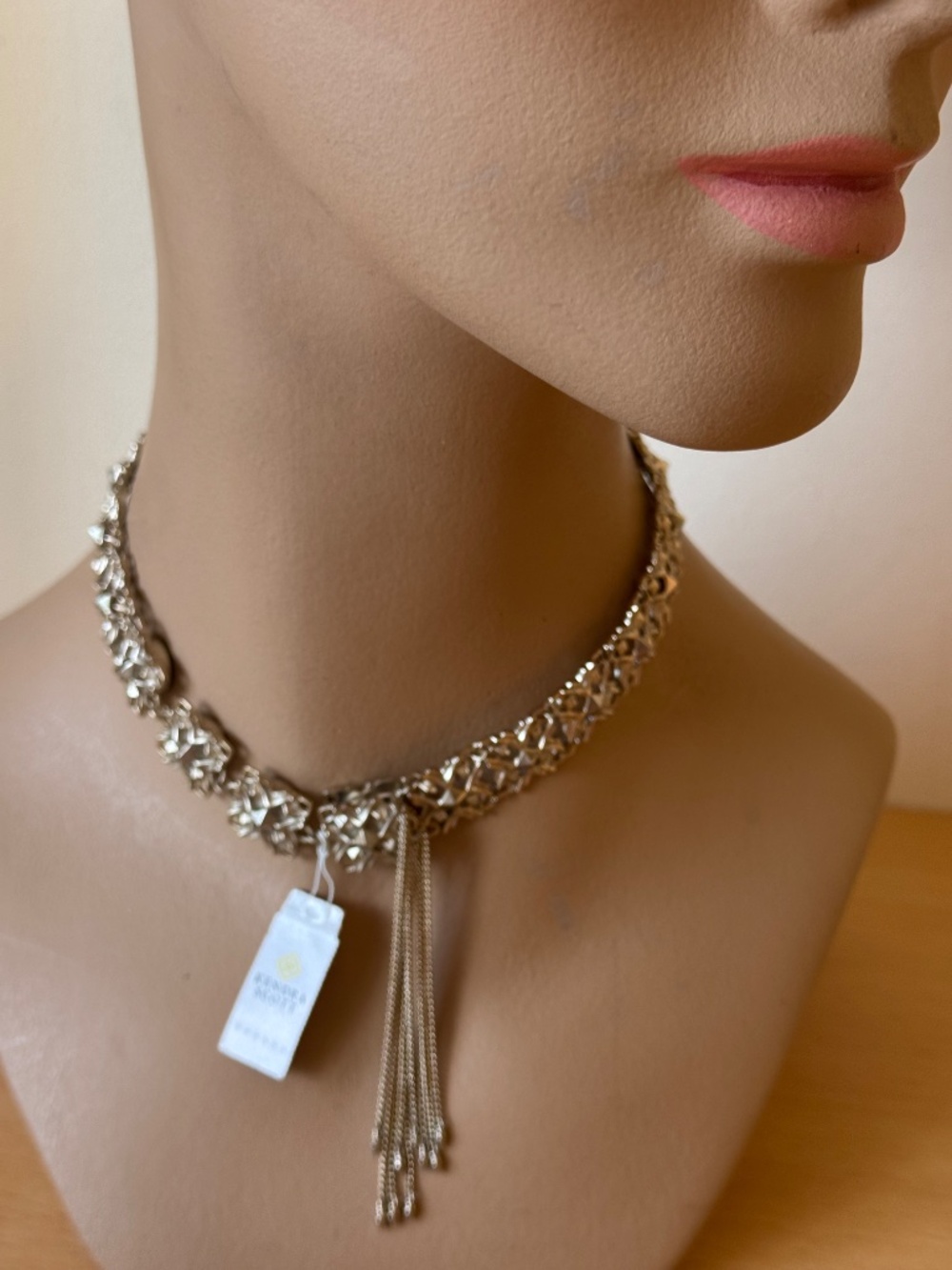 Kendra Scott Heidi Brass Choker Necklace Tassel NWT $150